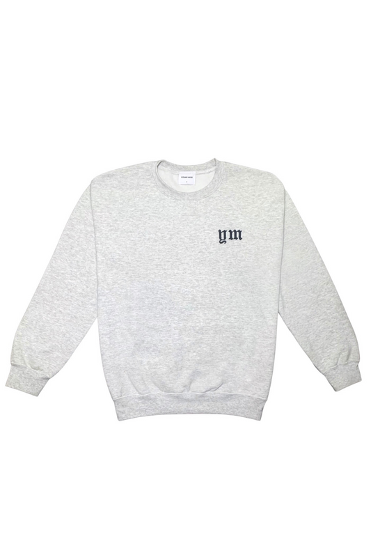 Embroidered Sporty Crewneck- Grey